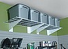 Two Huge 24" Deep X 48" Wide Wire Grid Wall-Mount Shelves