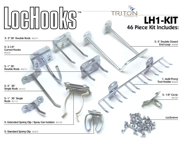46 Piece LocHook Hook Assortment for Square Hole Pegboard