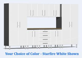 Ulti-MATE 2.0 Series UG23092X - 12' Wide 9-Piece Garage Cabinet Kit with Bamboo Worktop - Usually Sh