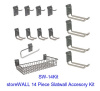  storeWALL SW-14KIT 14 Piece Slatwall Accessory Kit